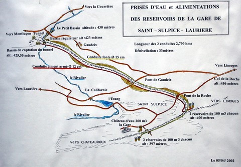 Saint-Sulpice-Laurière - alimentation en eau de la gare