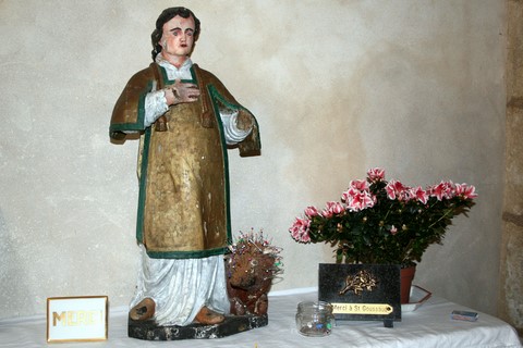 la statue de Saint-Goussaud avec son petit boeuf