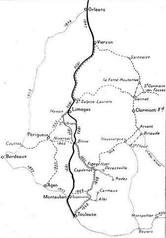 Saint-Sulpice Laurière - train 1893 : liaison sud