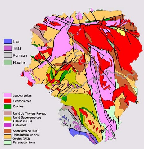 carte de géologie du secteur 
